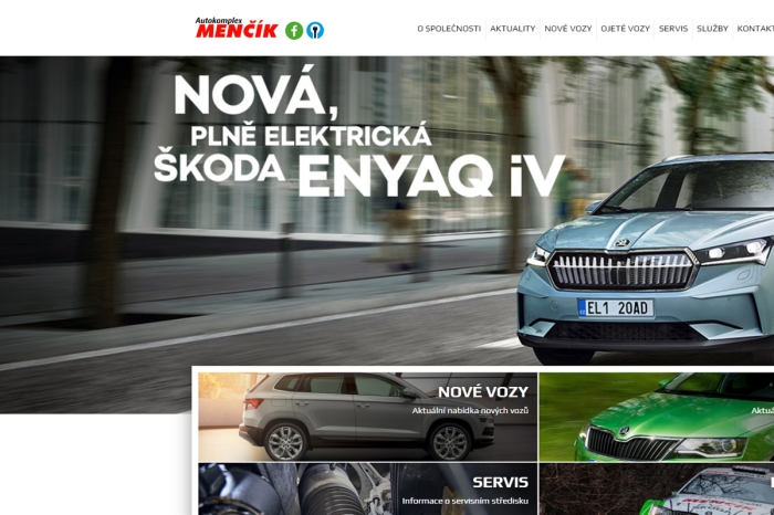 Náhled webu Autokomplex Menčík